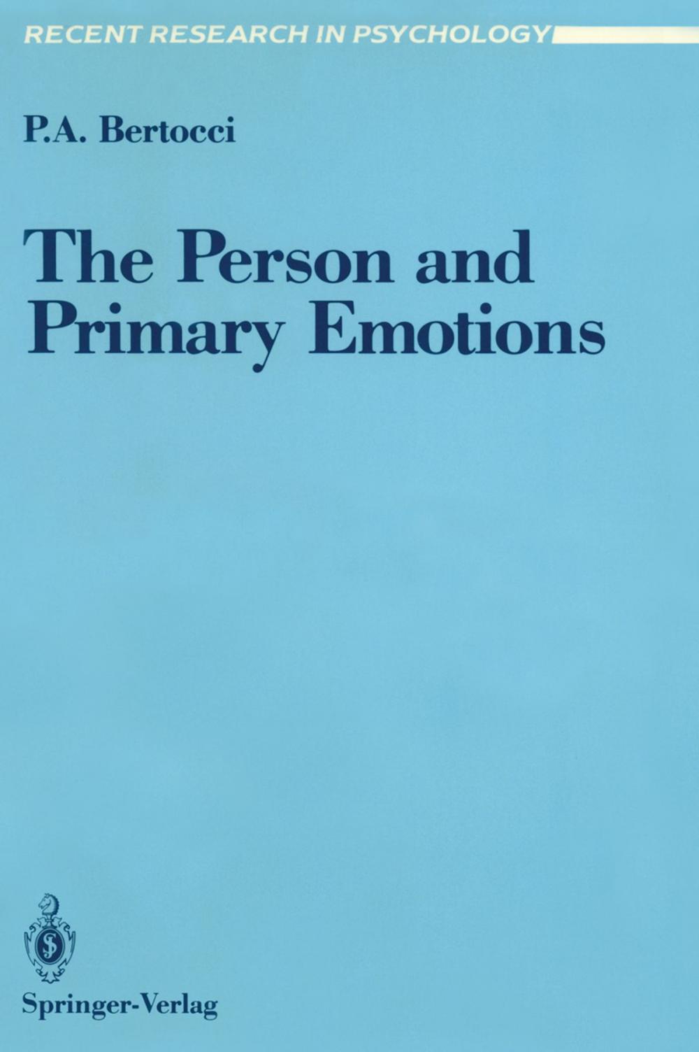 Big bigCover of The Person and Primary Emotions