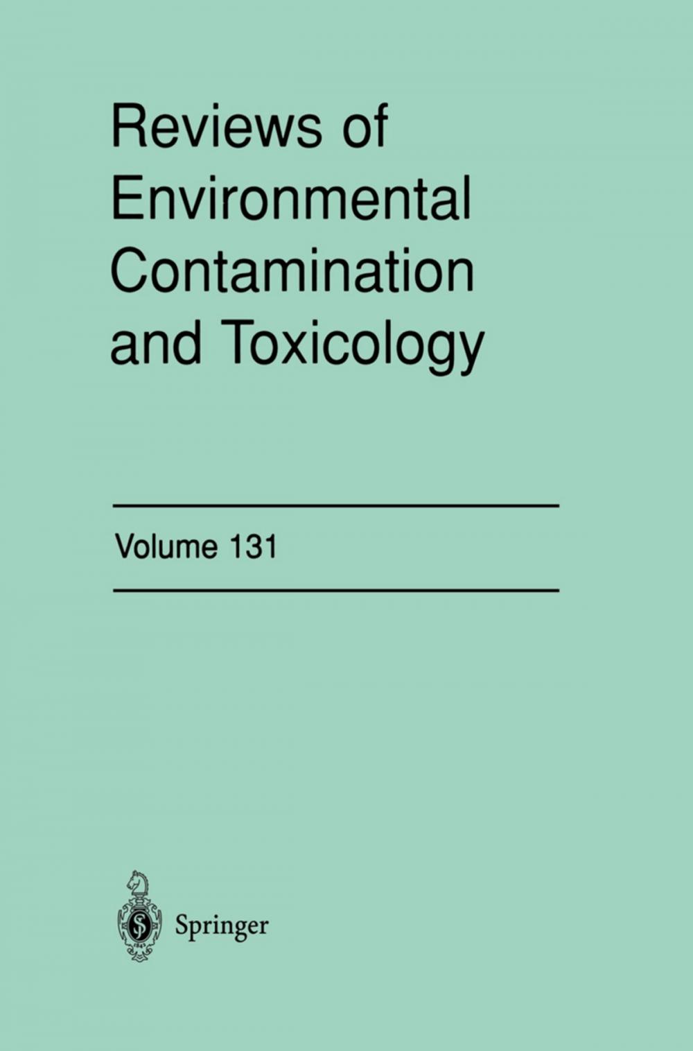 Big bigCover of Reviews of Environmental Contamination and Toxicology