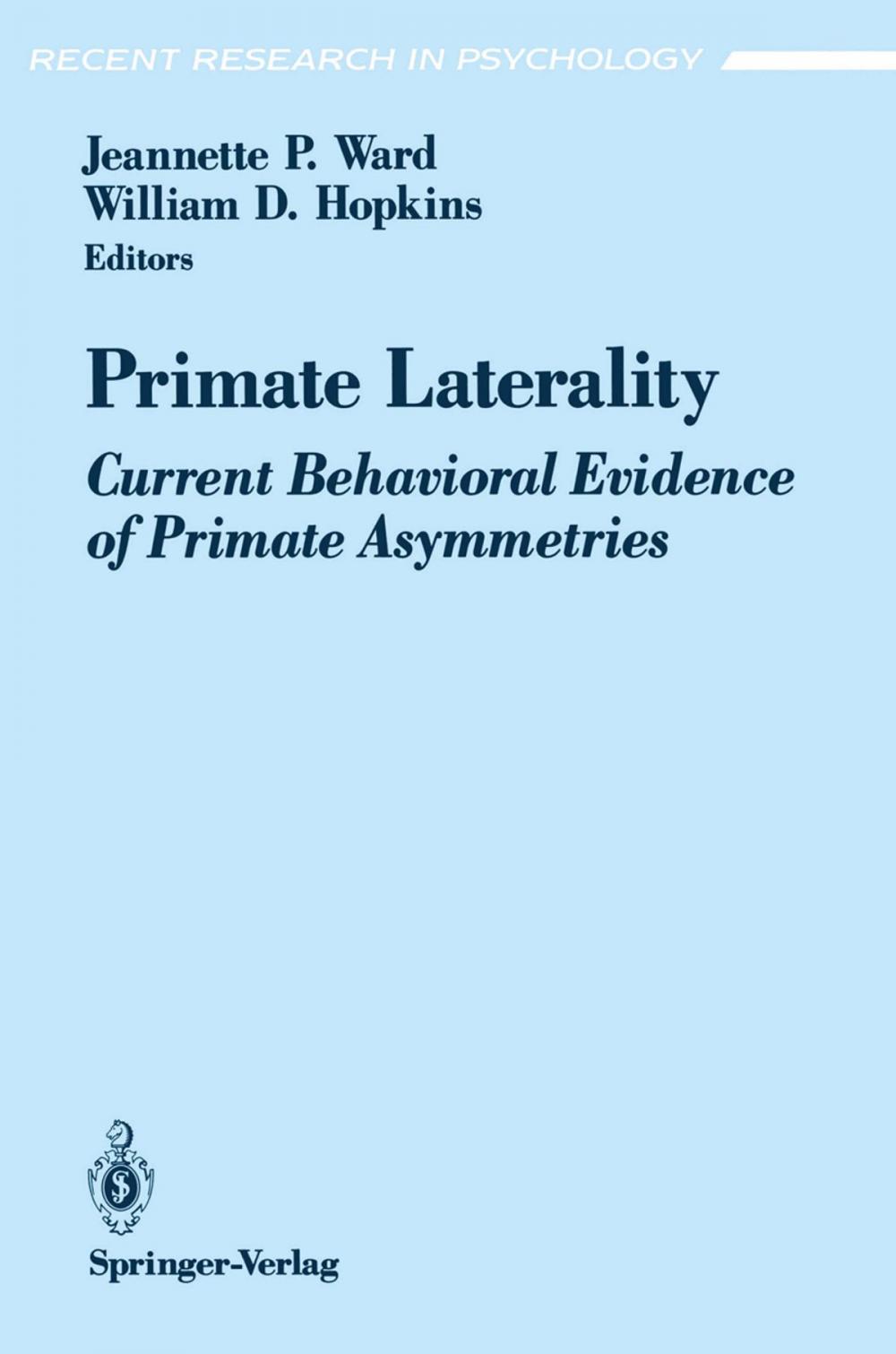 Big bigCover of Primate Laterality