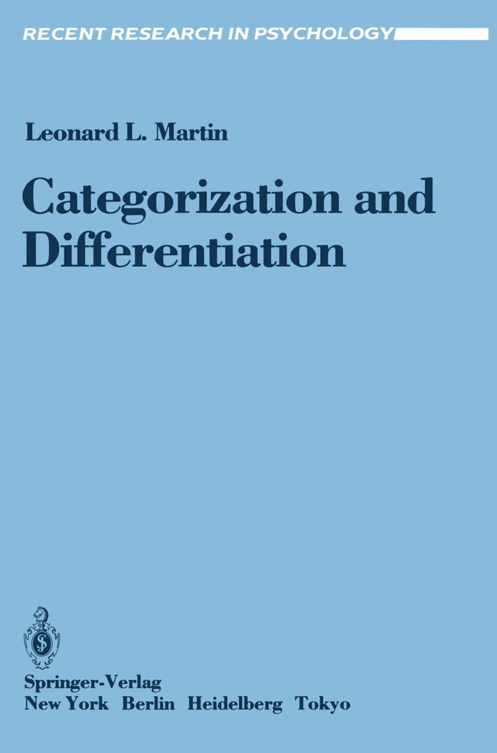 Big bigCover of Categorization and Differentiation