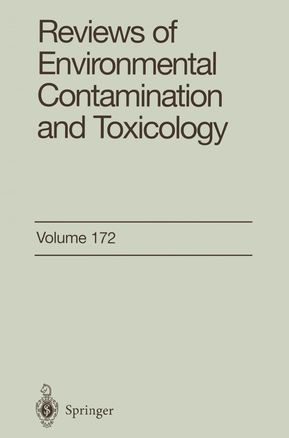 Big bigCover of Reviews of Environmental Contamination and Toxicology