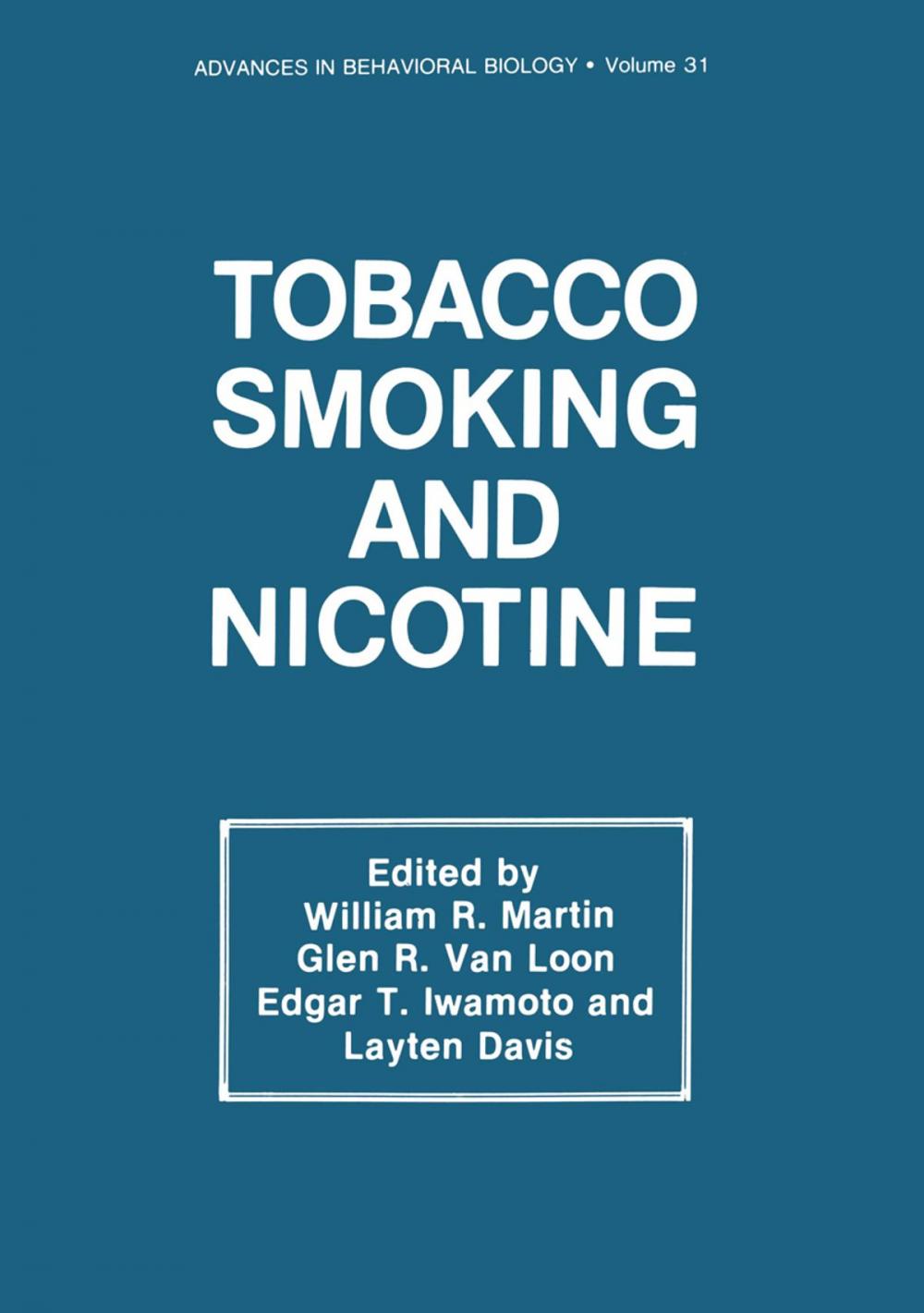 Big bigCover of Tobacco Smoking and Nicotine