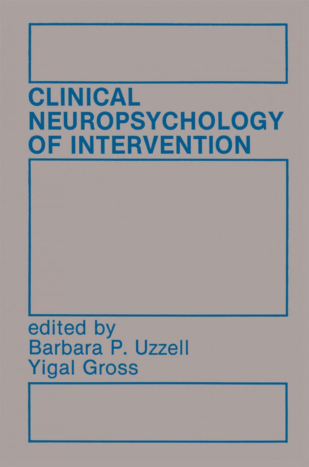 Big bigCover of Clinical Neuropsychology of Intervention