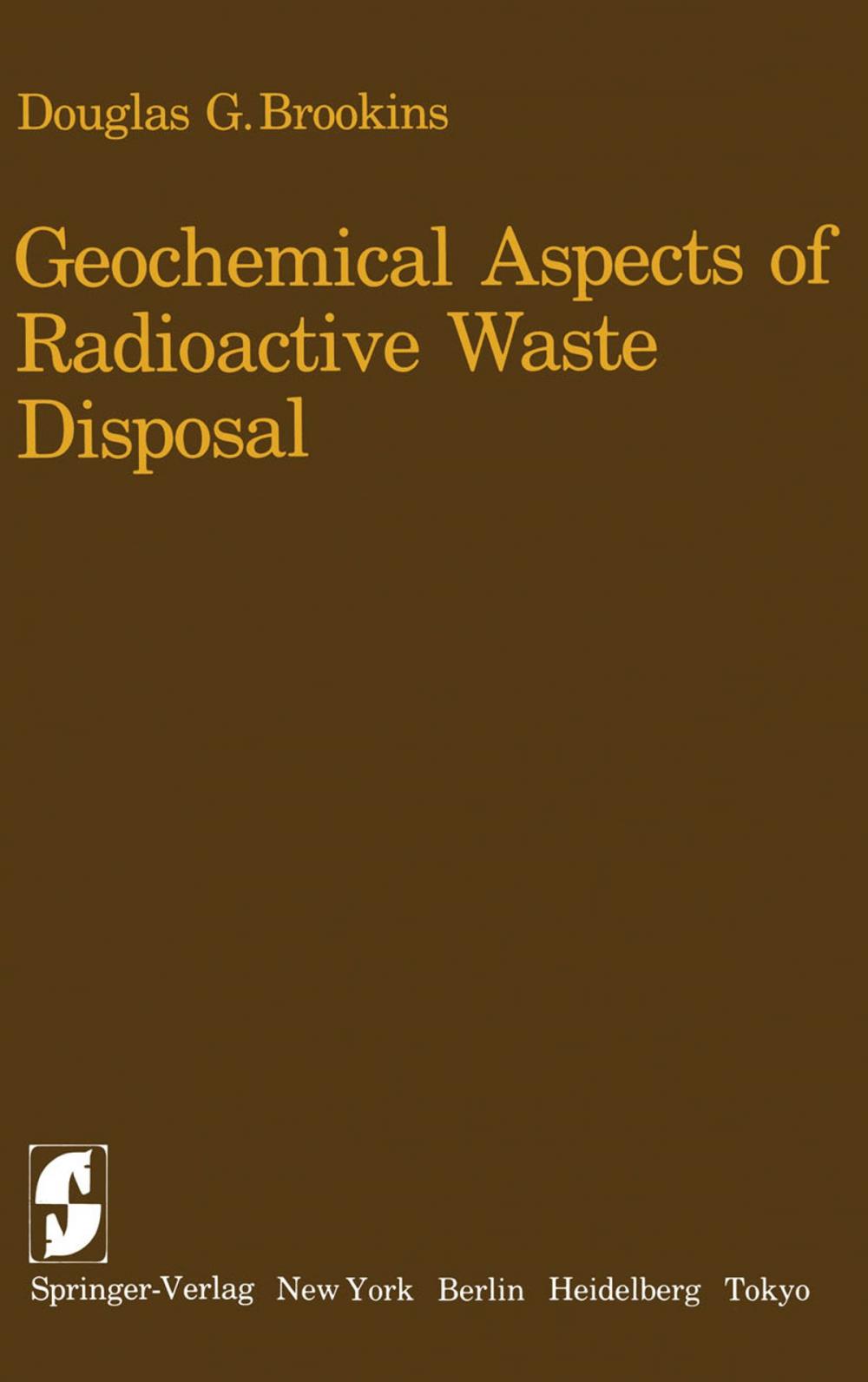 Big bigCover of Geochemical Aspects of Radioactive Waste Disposal