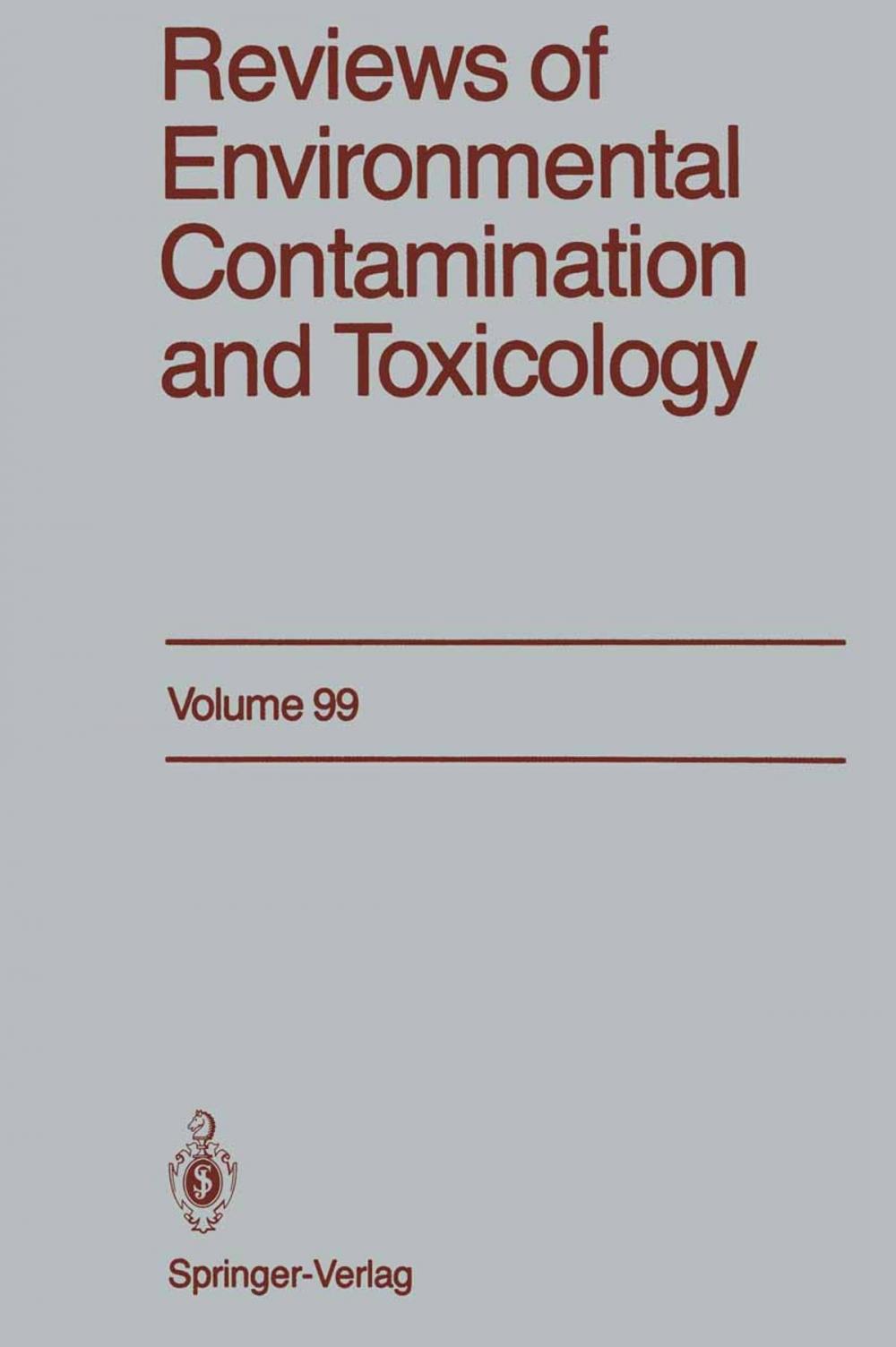 Big bigCover of Reviews of Environmental Contamination and Toxicology