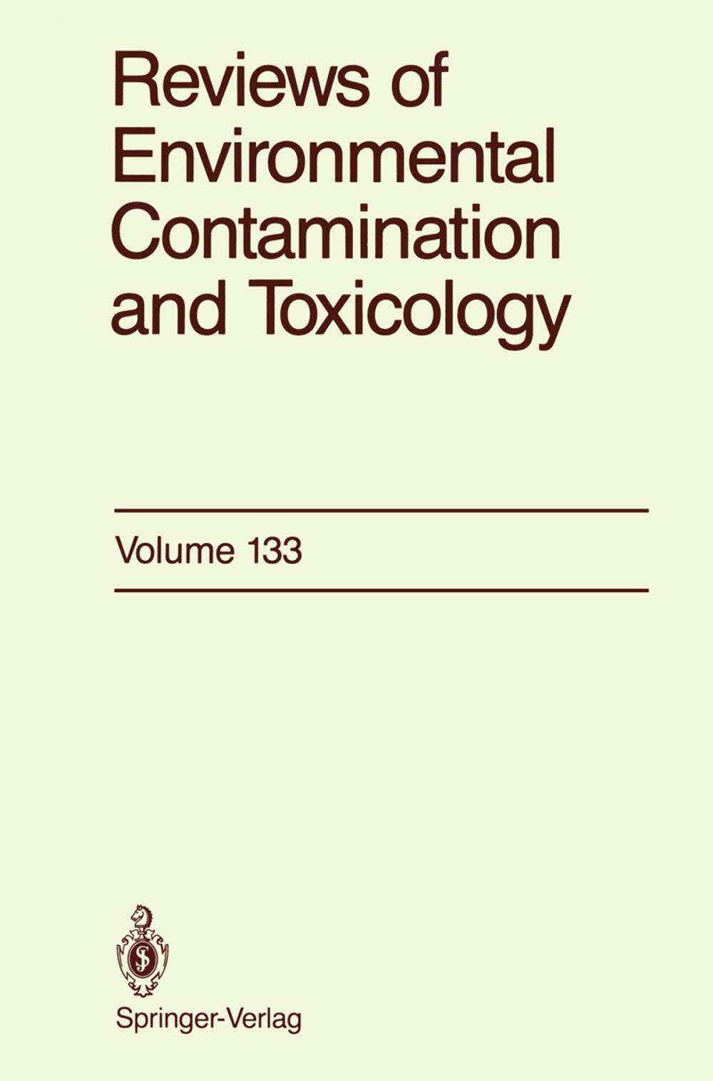 Big bigCover of Reviews of Environmental Contamination and Toxicology