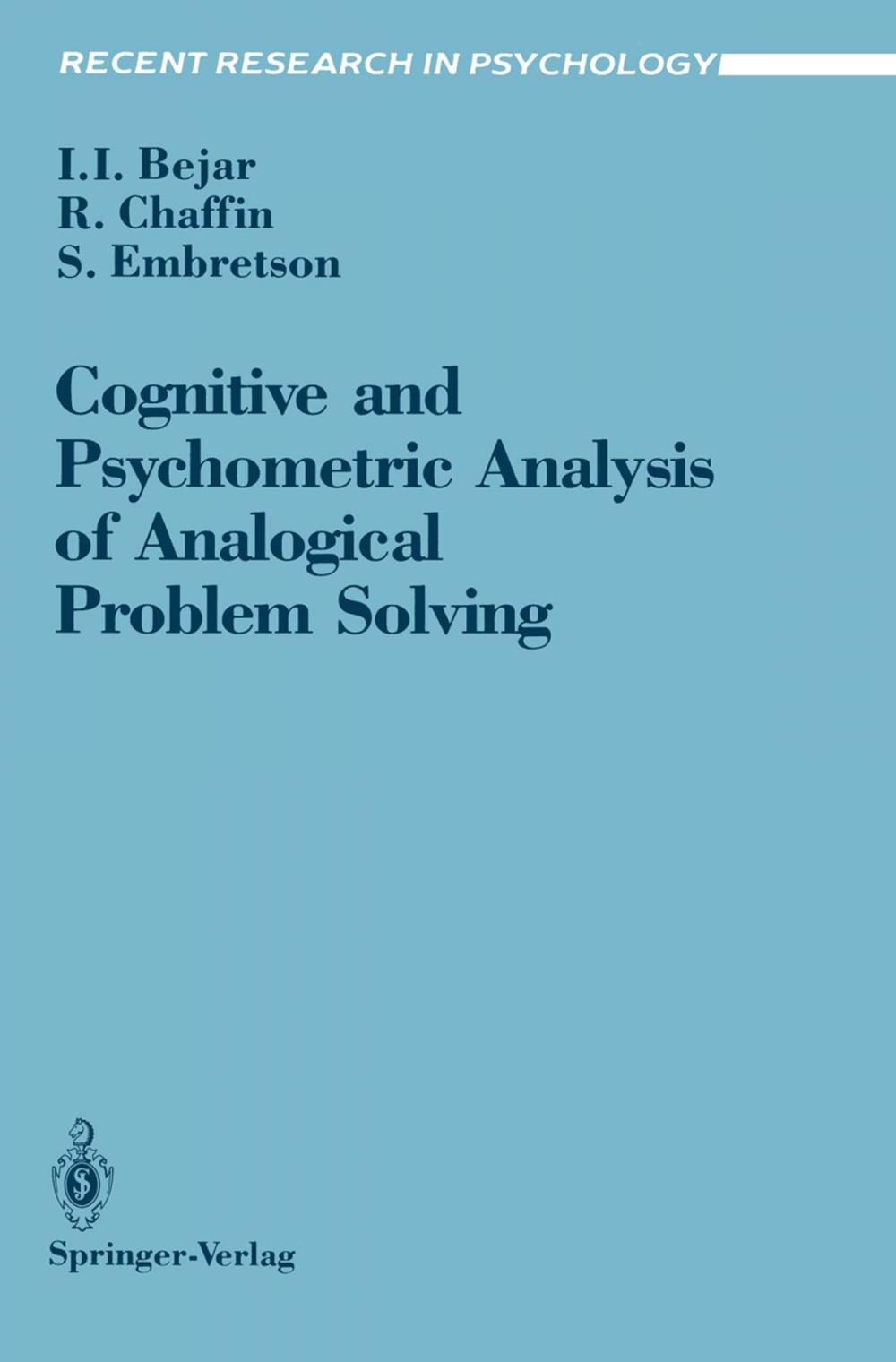 Big bigCover of Cognitive and Psychometric Analysis of Analogical Problem Solving