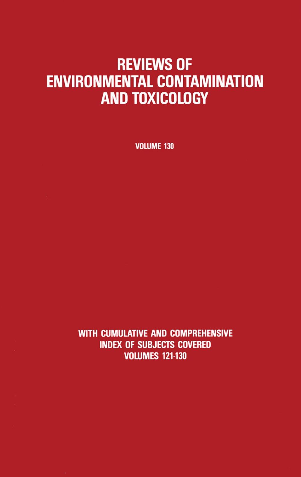 Big bigCover of Reviews of Environmental Contamination and Toxicology