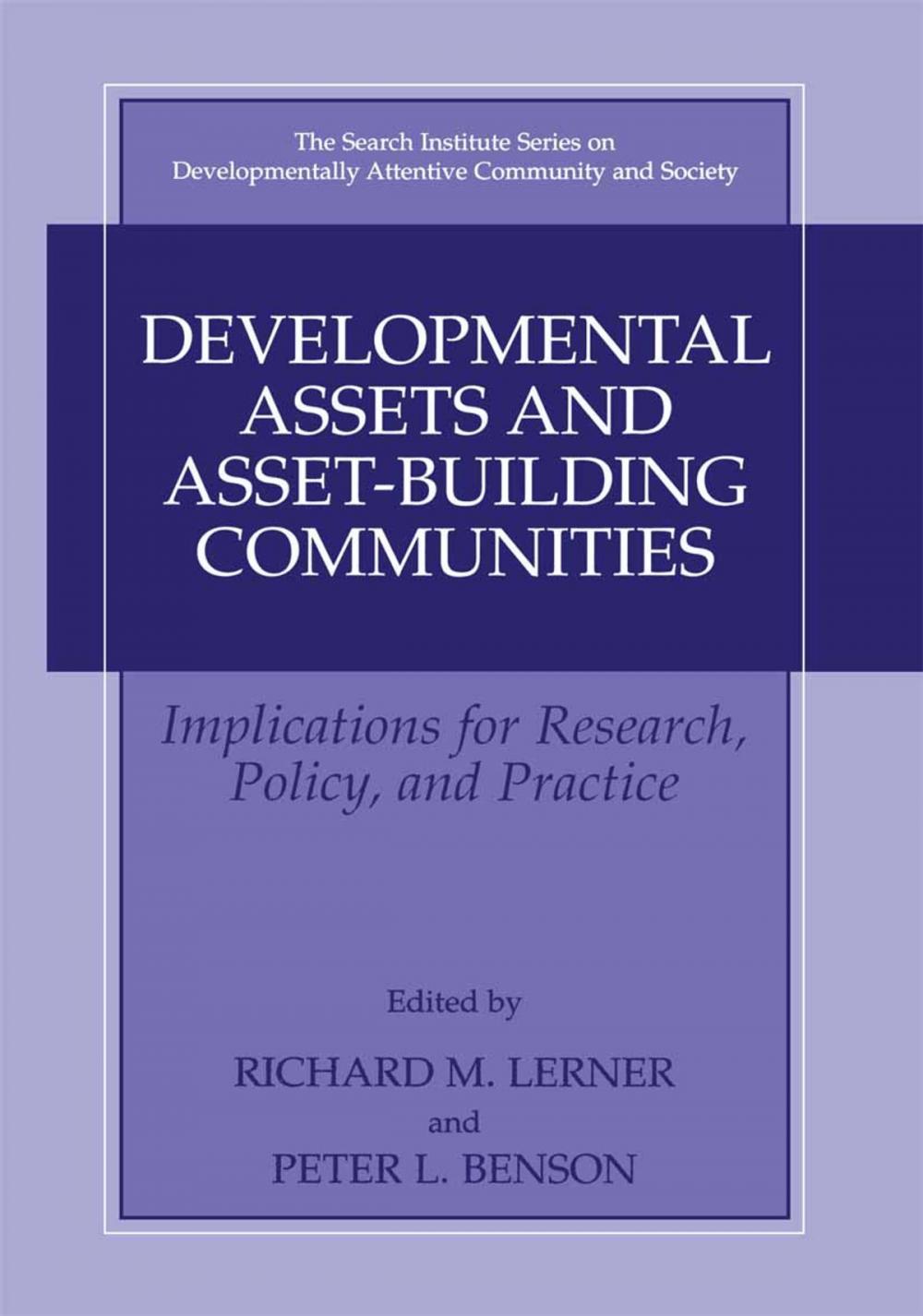 Big bigCover of Developmental Assets and Asset-Building Communities