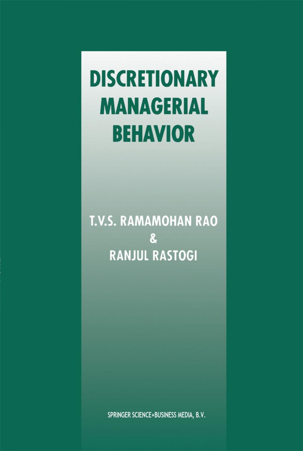 Big bigCover of Discretionary Managerial Behavior