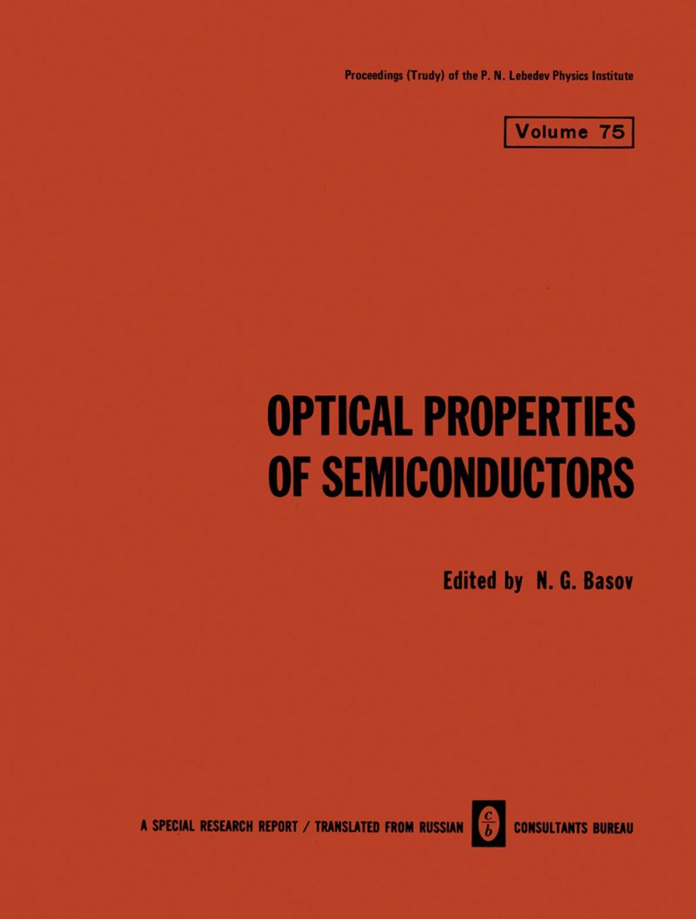 Big bigCover of Optical Properties of Semiconductors