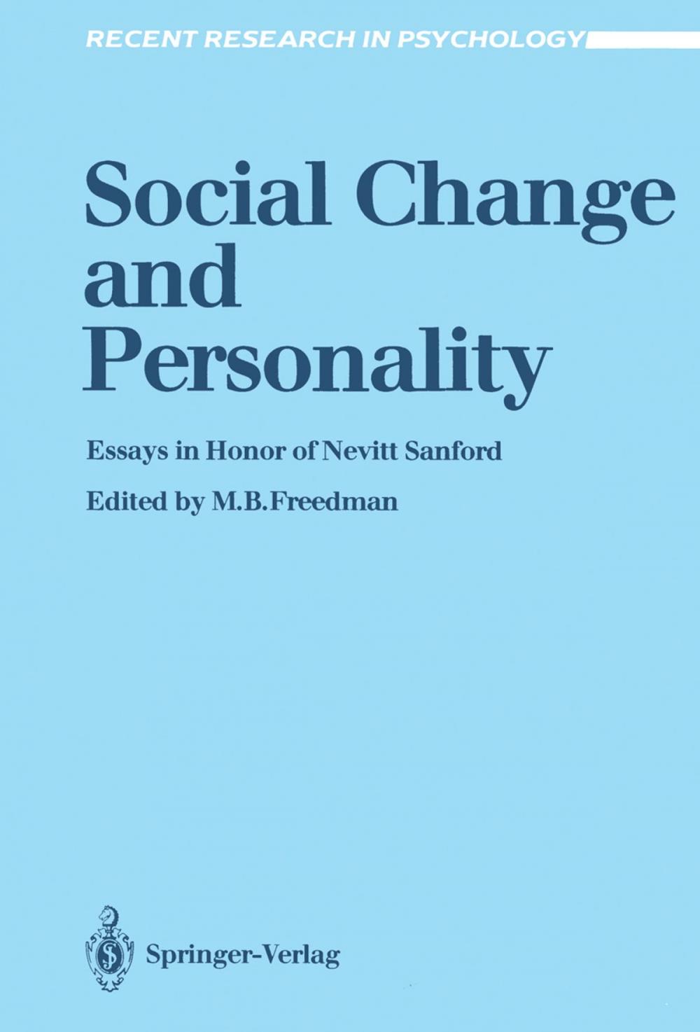 Big bigCover of Social Change and Personality