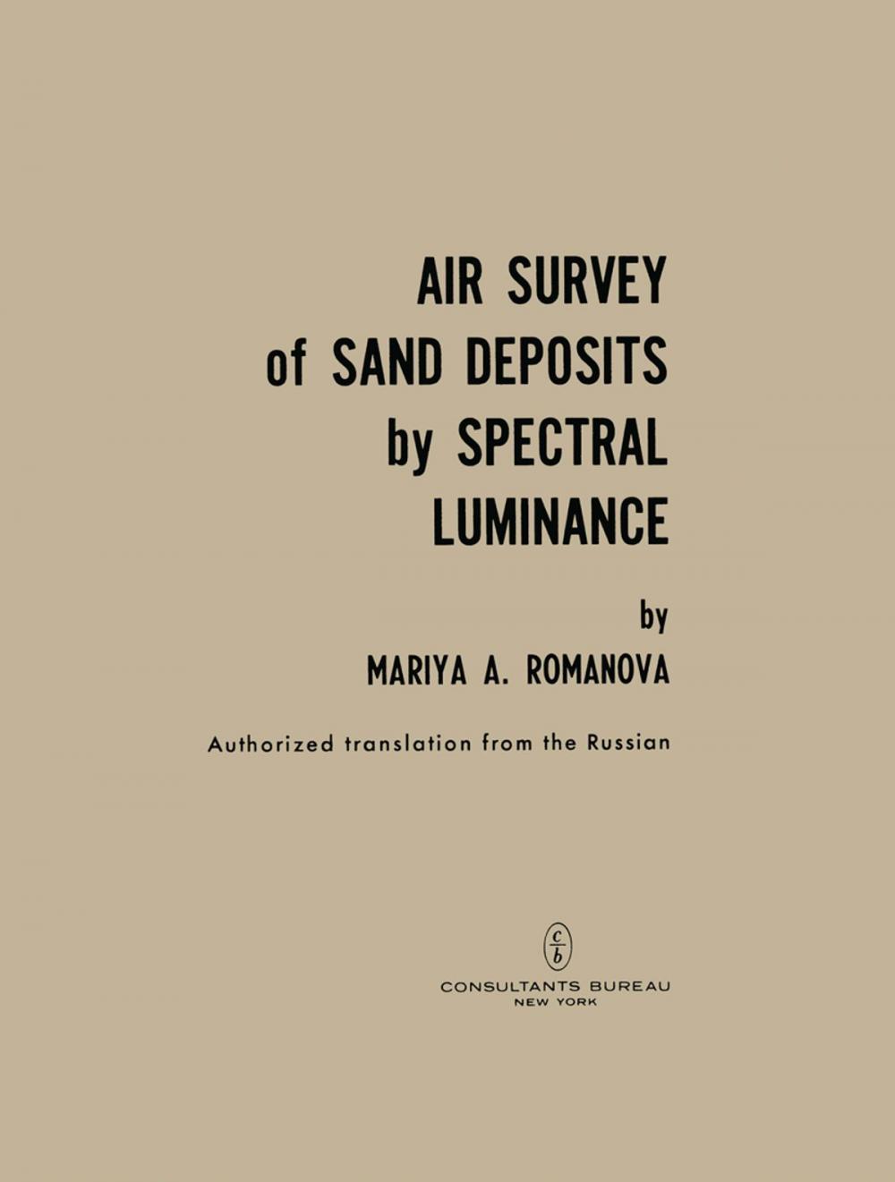 Big bigCover of Air Survey of Sand Deposits by Spectral Luminance