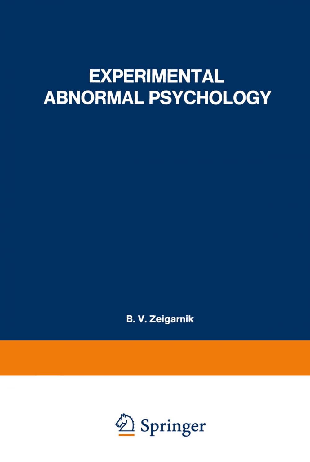 Big bigCover of Experimental Abnormal Psychology