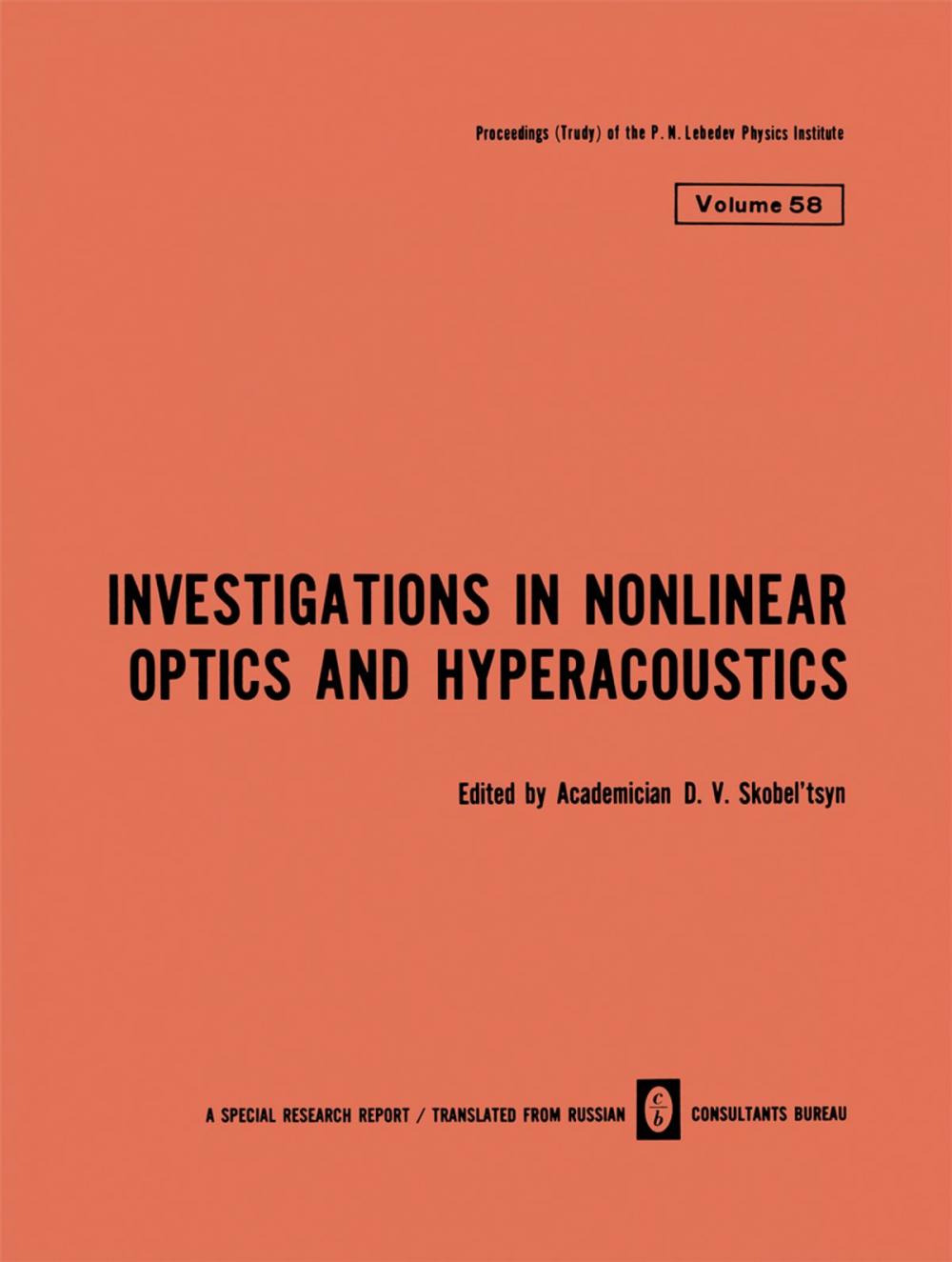 Big bigCover of Investigations in Nonlinear Optics and Hyperacoustics