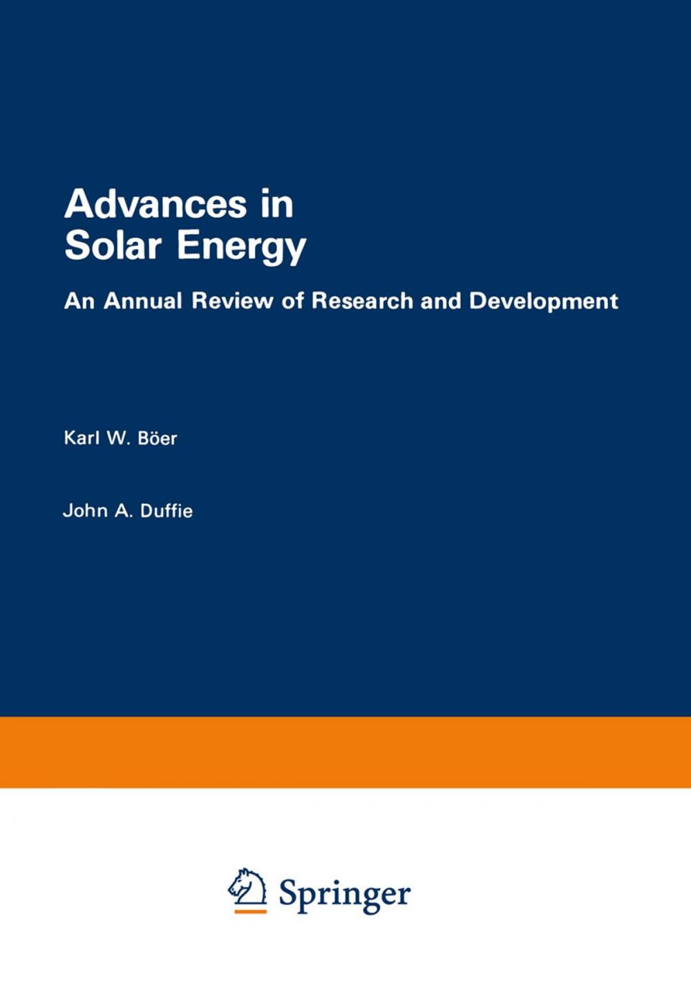 Big bigCover of Advances in Solar Energy