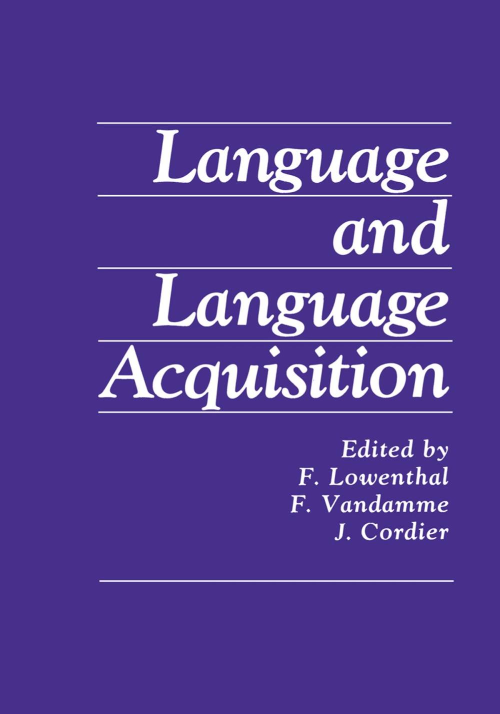 Big bigCover of Language and Language Acquisition