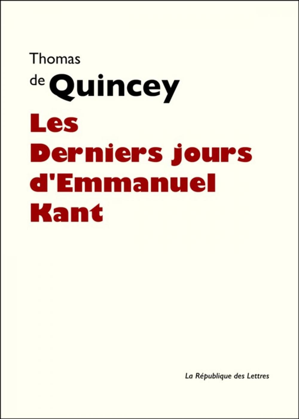 Big bigCover of Les Derniers Jours d'Emmanuel Kant