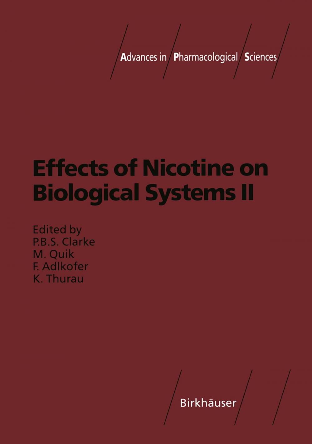 Big bigCover of Effects of Nicotine on Biological Systems II