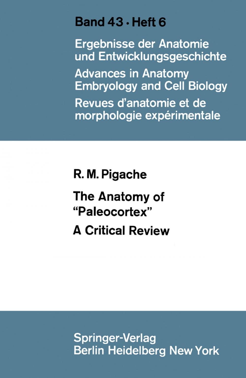 Big bigCover of The Anatomy of “Paleocortex”