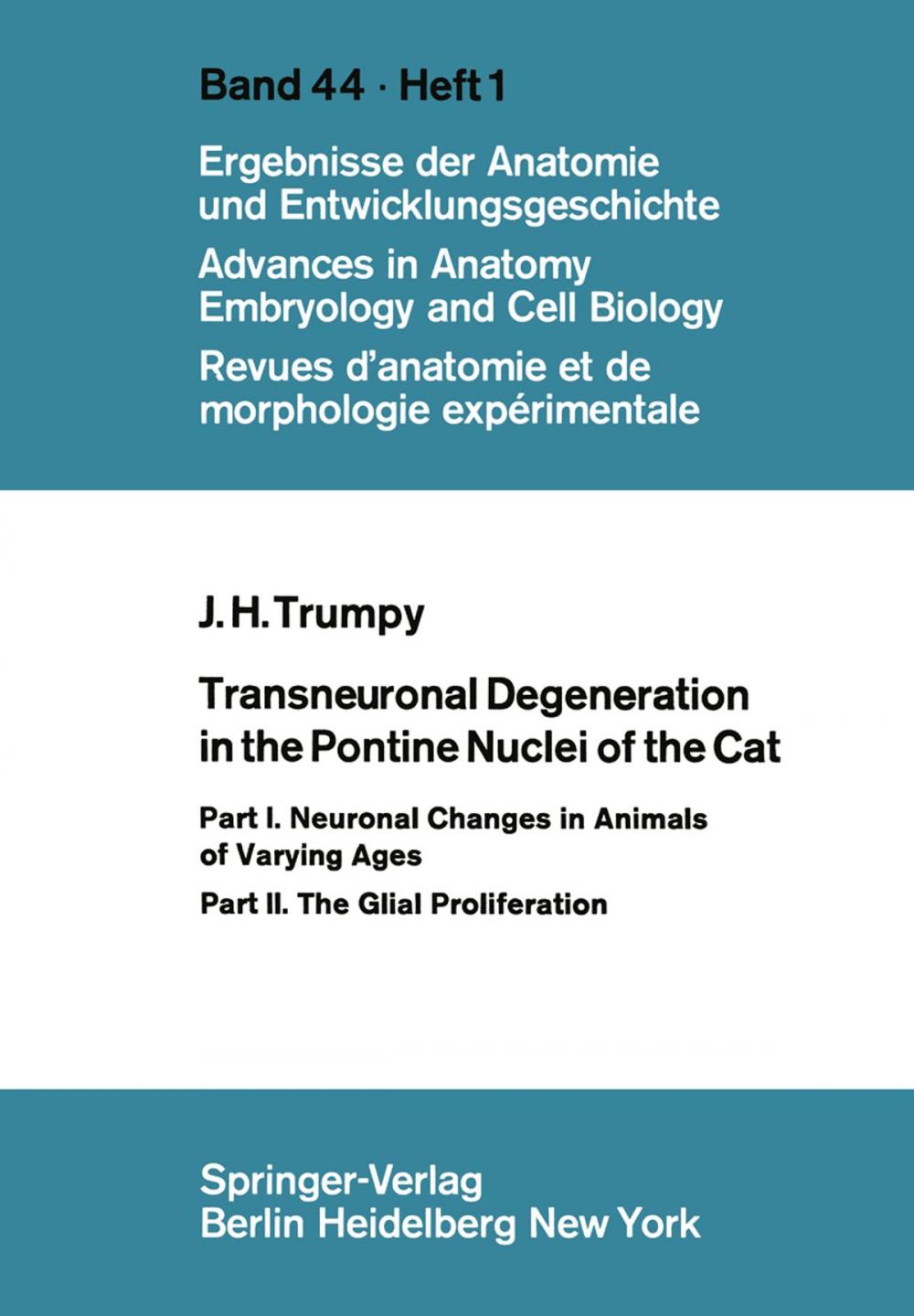 Big bigCover of Transneuronal Degeneration in the Pontine Nuclei of the Cat