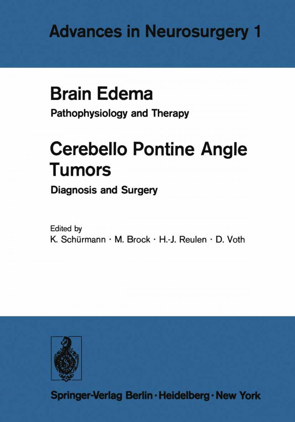 Big bigCover of Brain Edema / Cerebello Pontine Angle Tumors