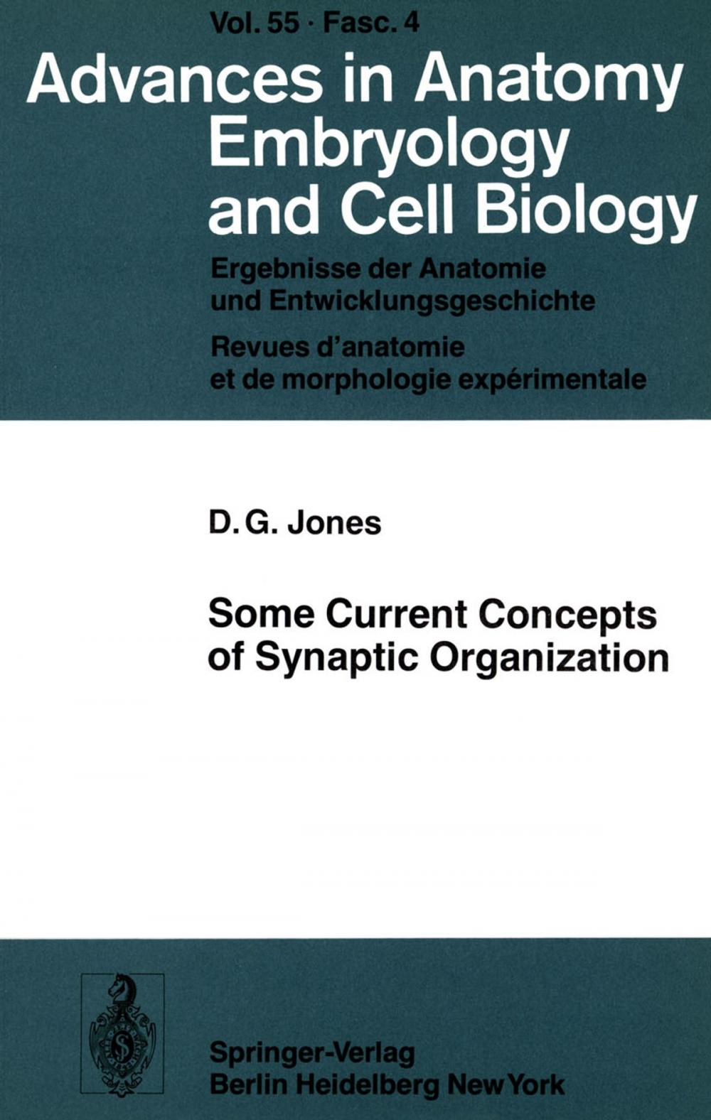 Big bigCover of Some Current Concepts of Synaptic Organization