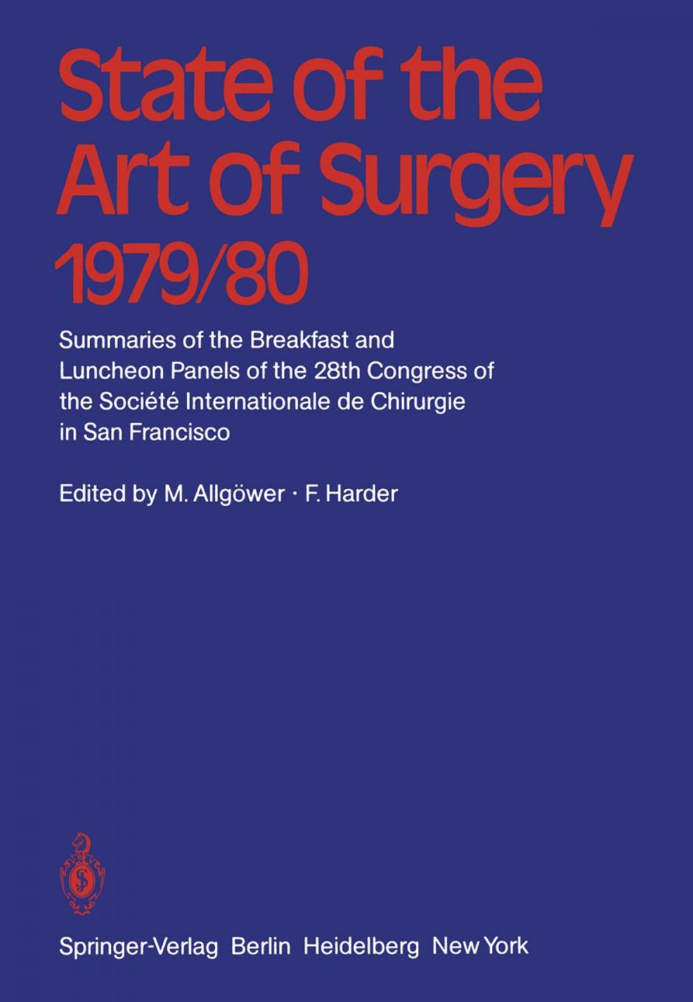 Big bigCover of State of the Art of Surgery 1979/80