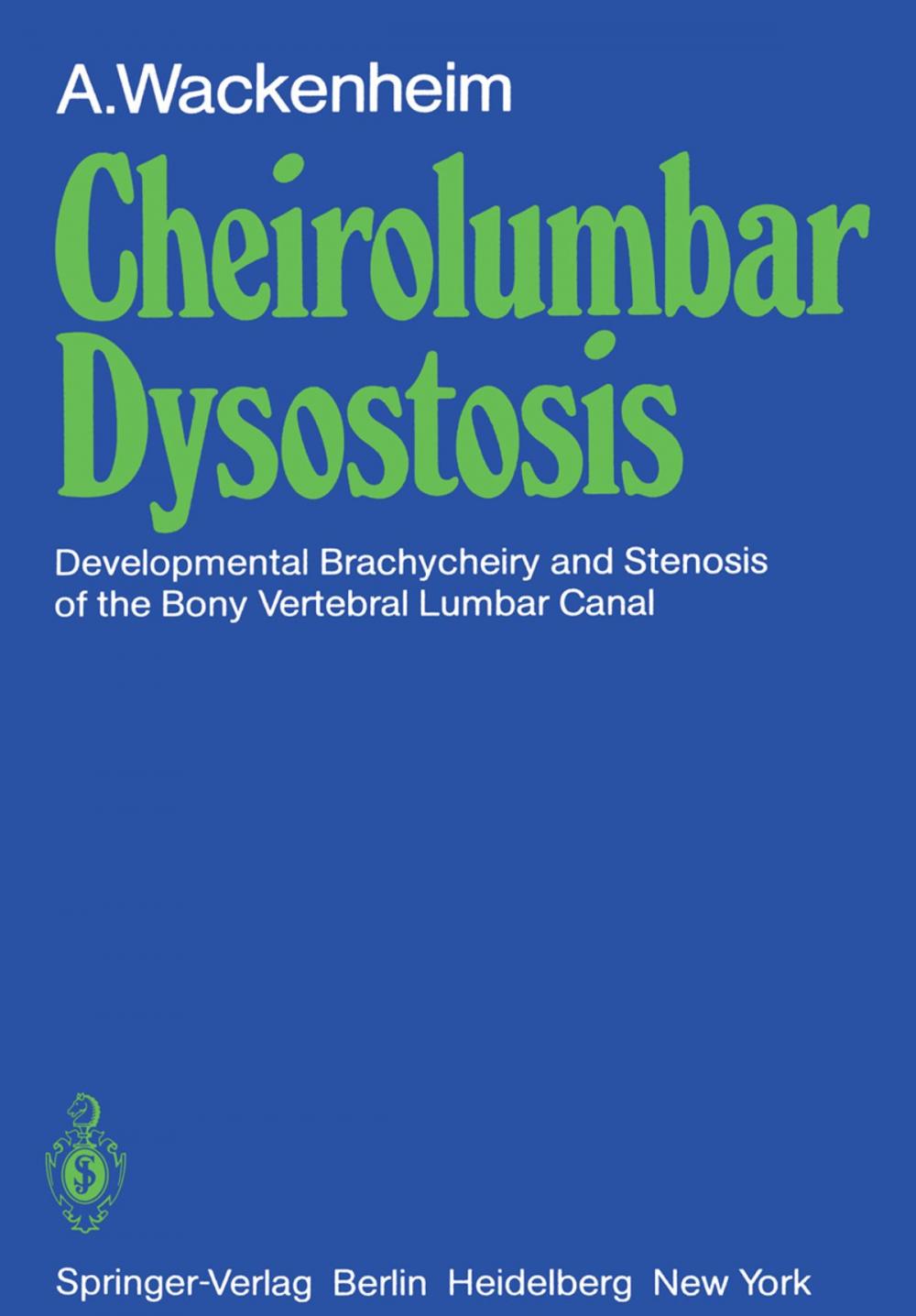 Big bigCover of Cheirolumbar Dysostosis