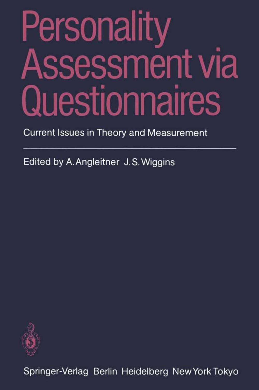 Big bigCover of Personality Assessment via Questionnaires