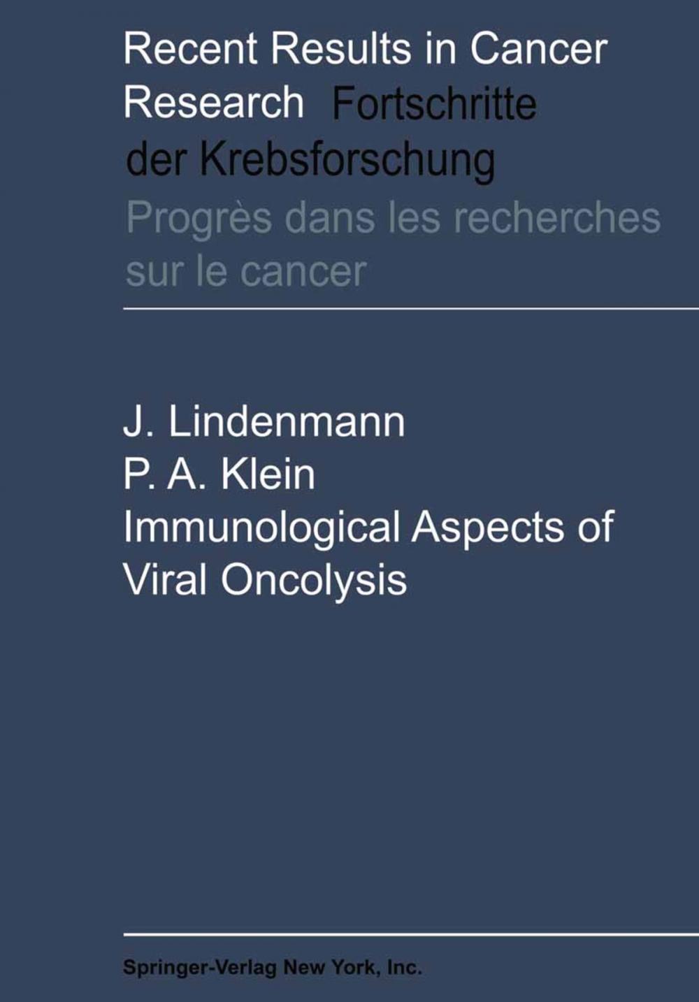 Big bigCover of Immunological Aspects of Viral Oncolysis