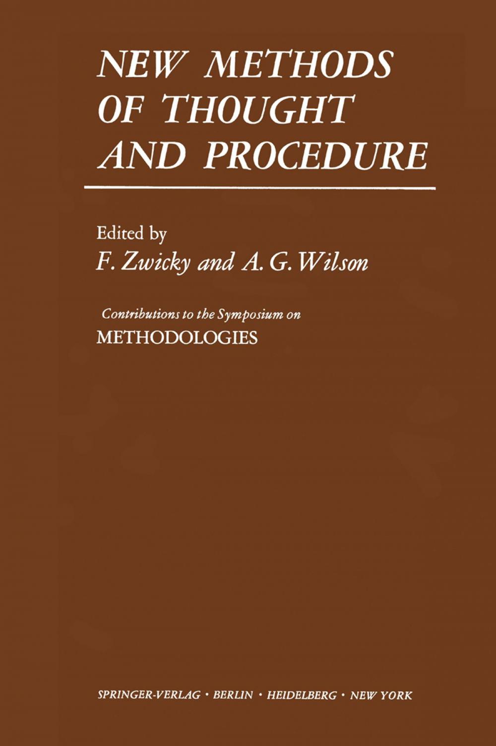 Big bigCover of New Methods of Thought and Procedure