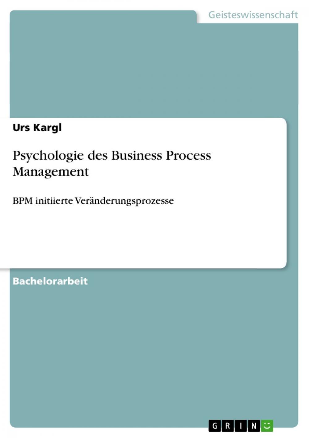 Big bigCover of Psychologie des Business Process Management