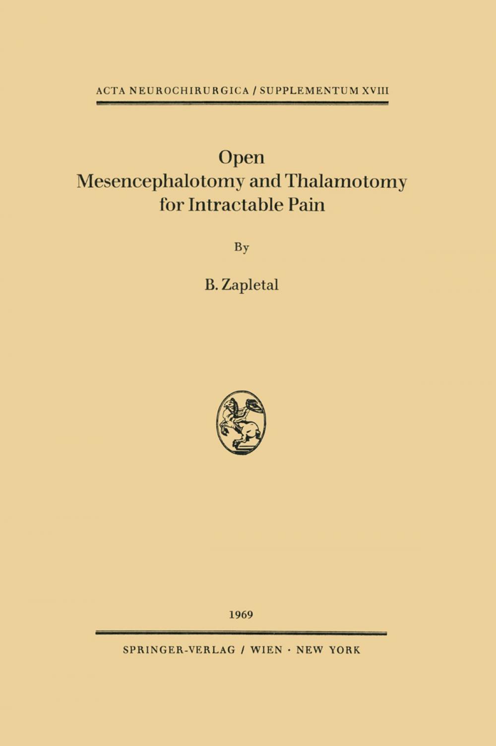 Big bigCover of Open Mesencephalotomy and Thalamotomy for Intractable Pain