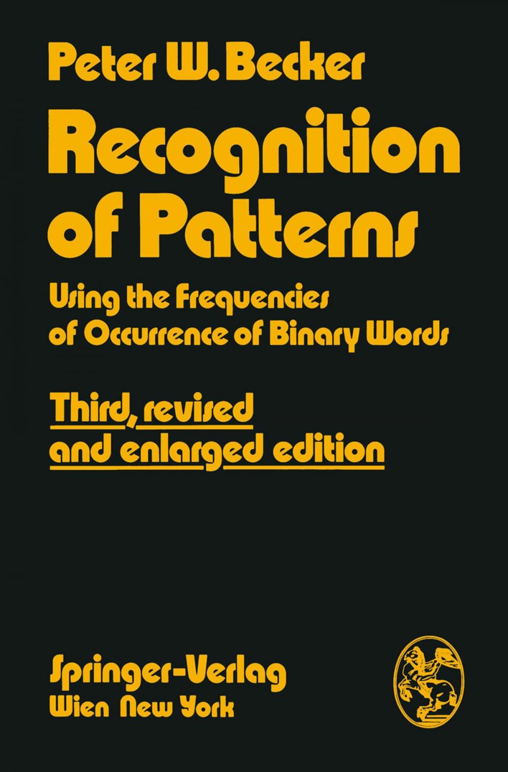 Big bigCover of Recognition of Patterns