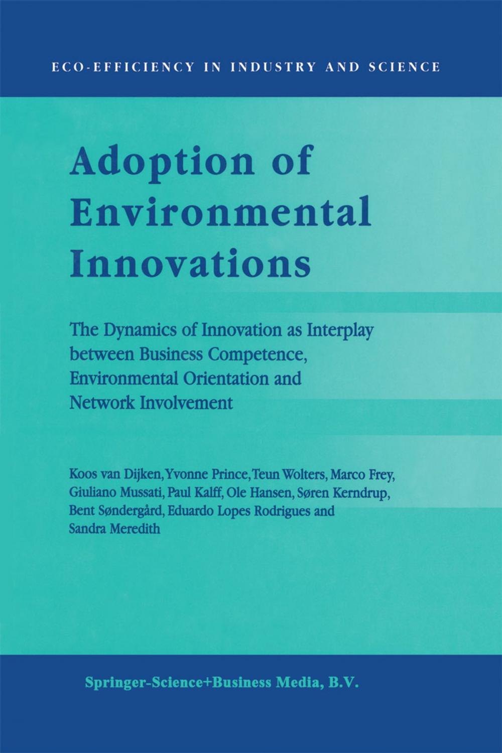 Big bigCover of Adoption of Environmental Innovations