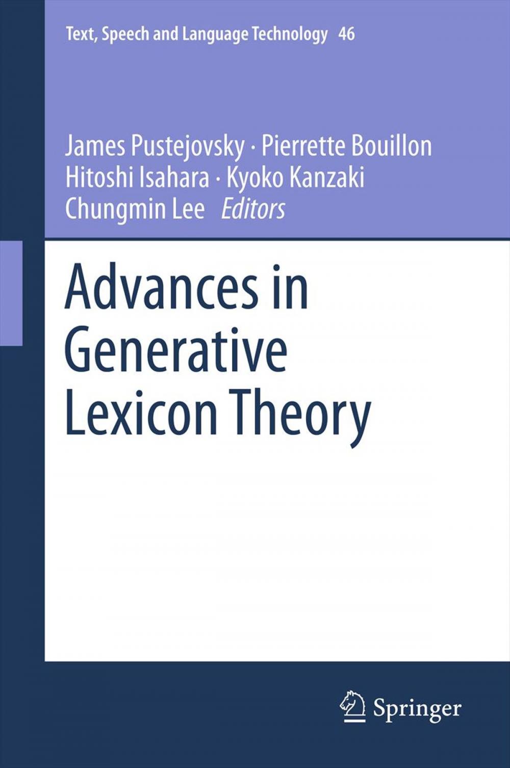 Big bigCover of Advances in Generative Lexicon Theory