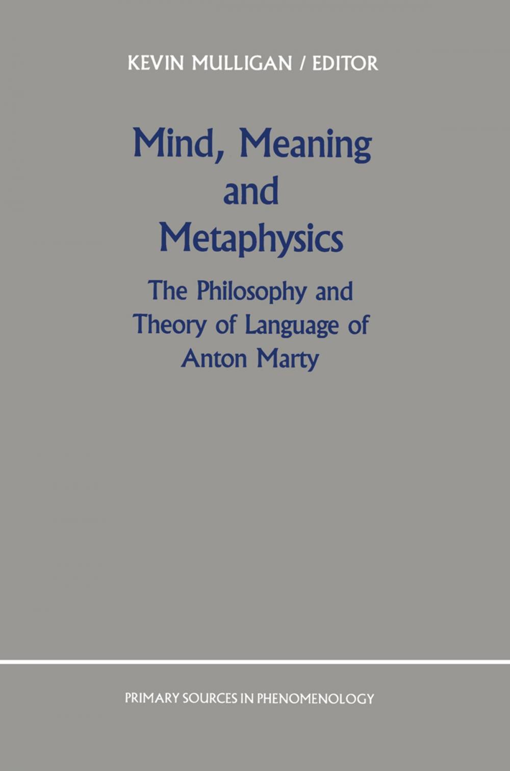 Big bigCover of Mind, Meaning and Metaphysics