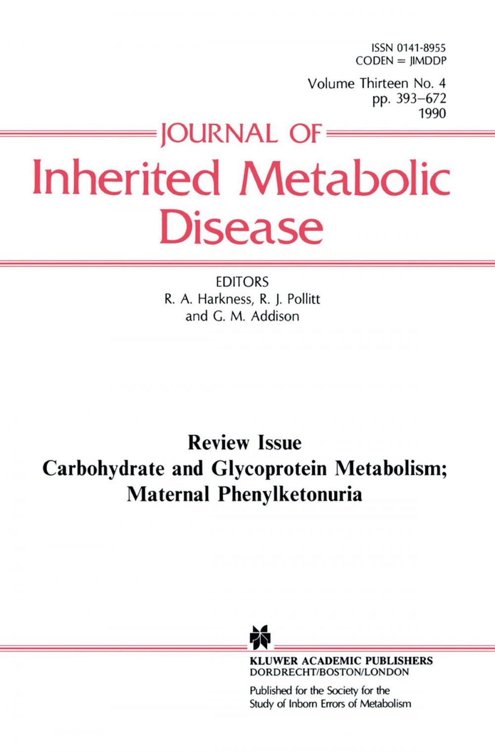 Big bigCover of Carbohydrate and Glycoprotein Metabolism; Maternal Phenylketonuria