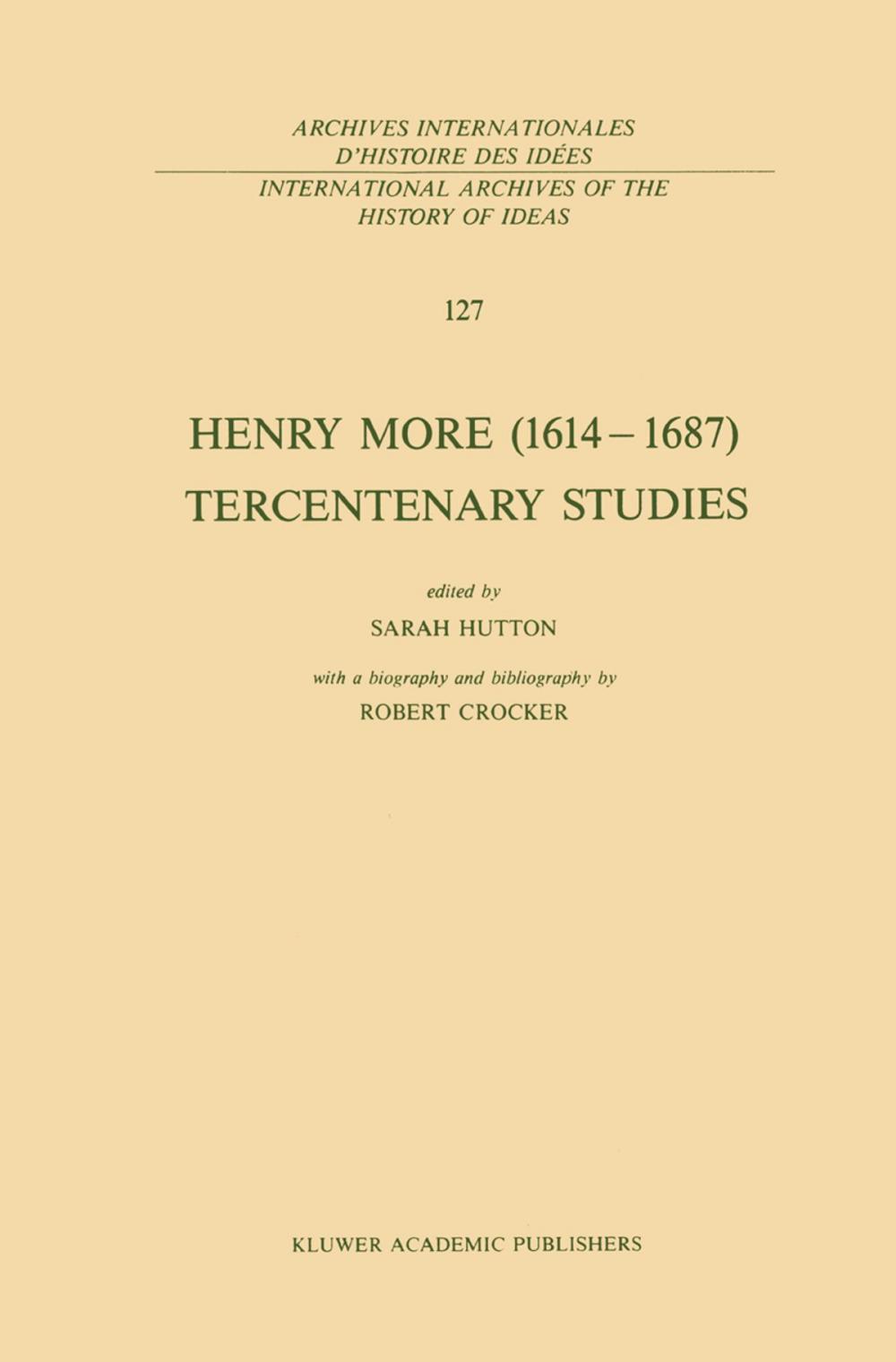 Big bigCover of Henry More (1614–1687) Tercentenary Studies