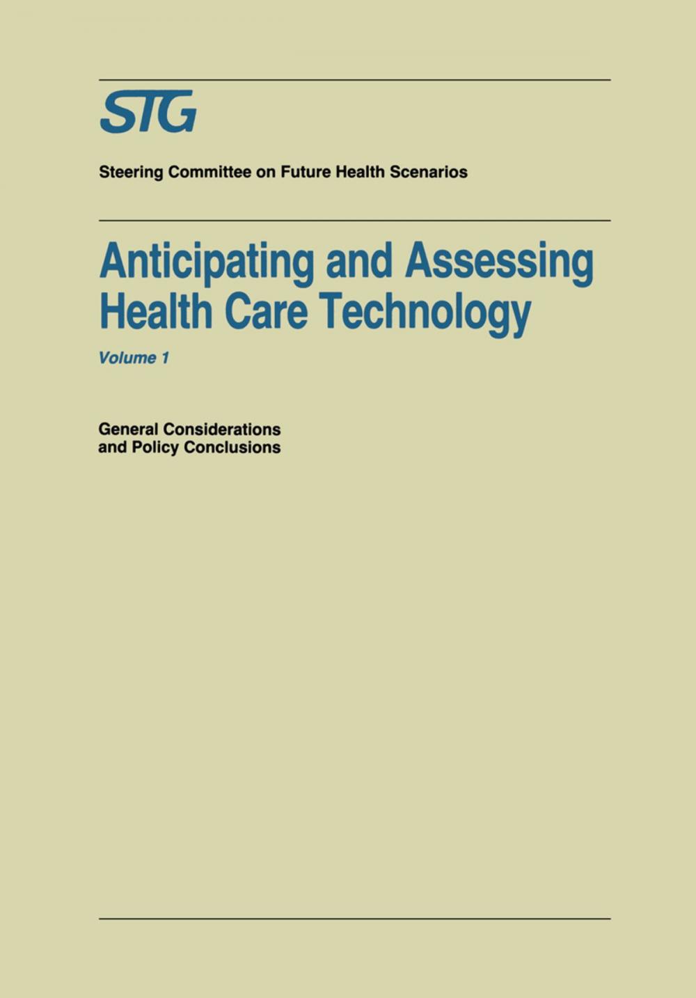 Big bigCover of Anticipating and Assessing Health Care Technology