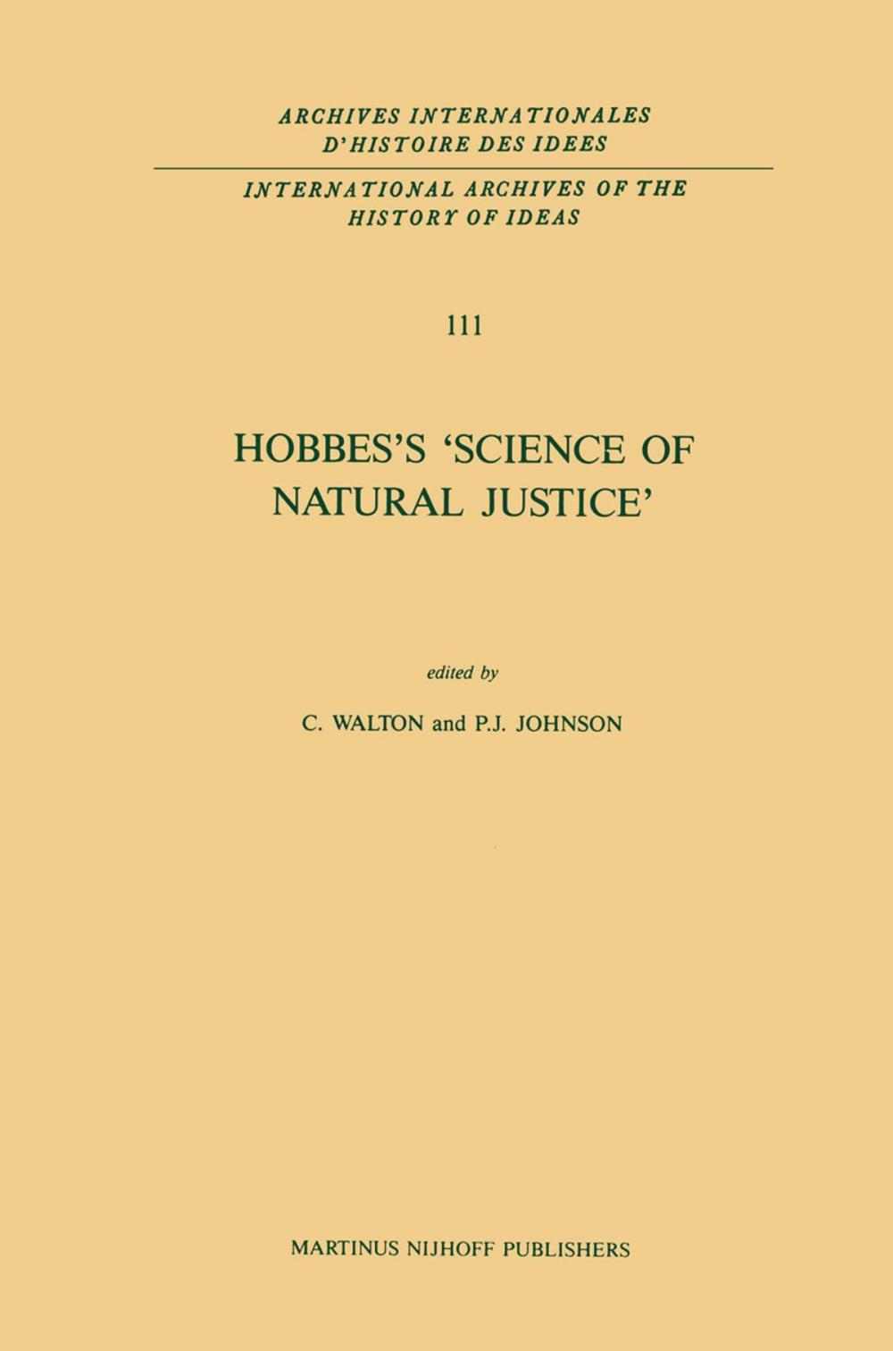 Big bigCover of Hobbes’s ‘Science of Natural Justice’