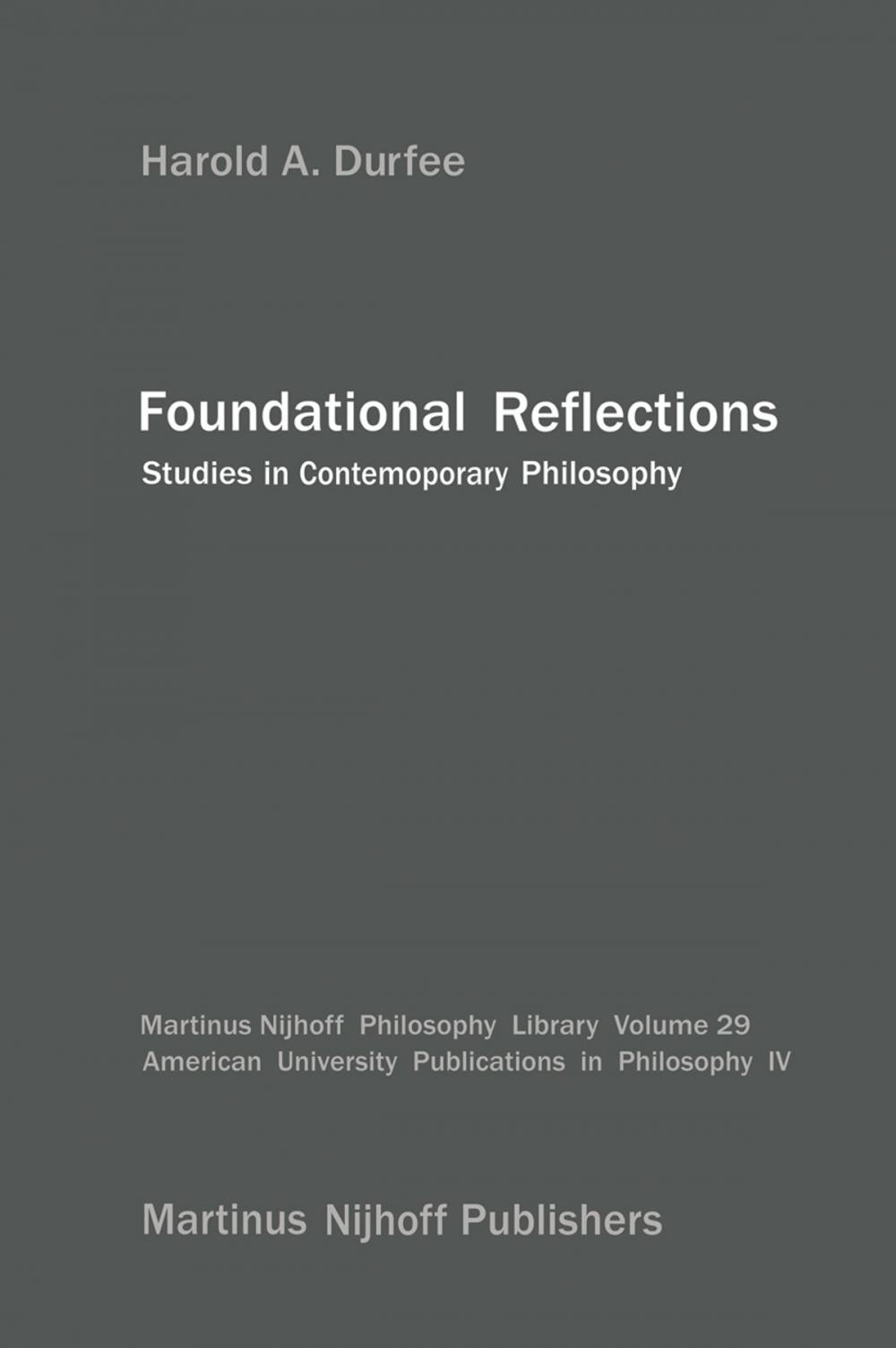 Big bigCover of Foundational Reflections