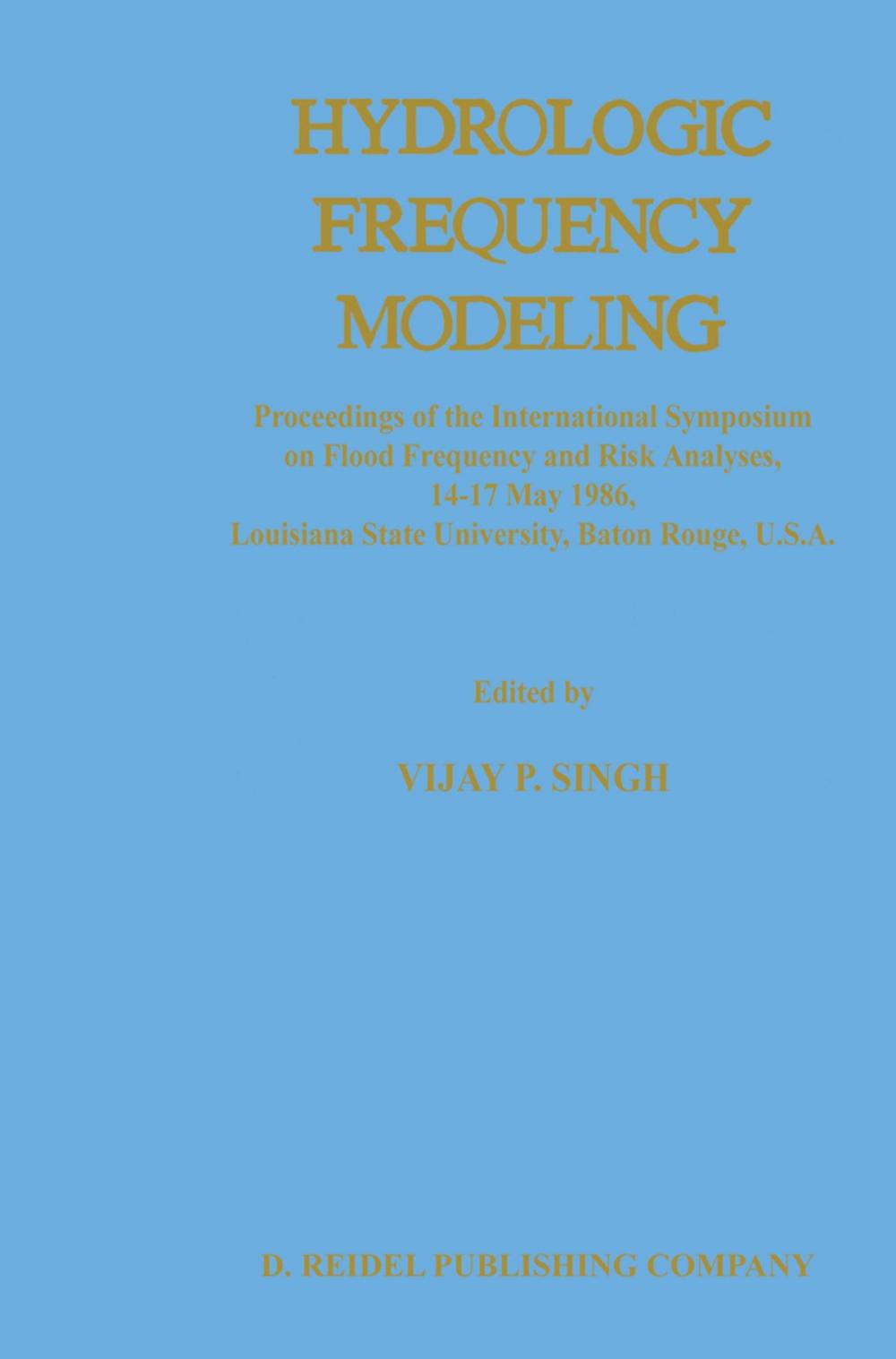 Big bigCover of Hydrologic Frequency Modeling