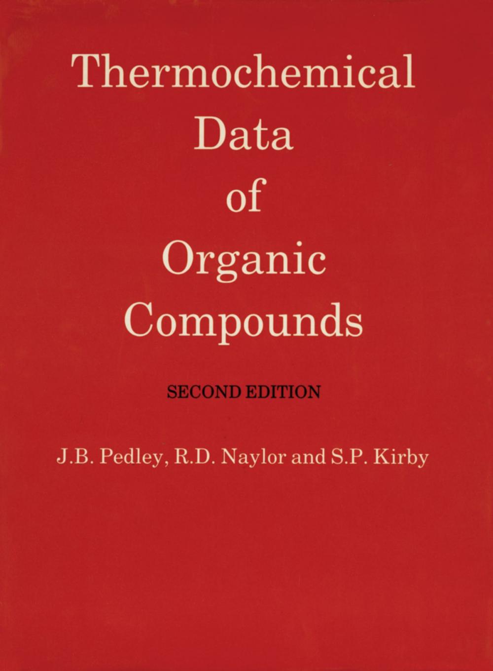 Big bigCover of Thermochemical Data of Organic Compounds