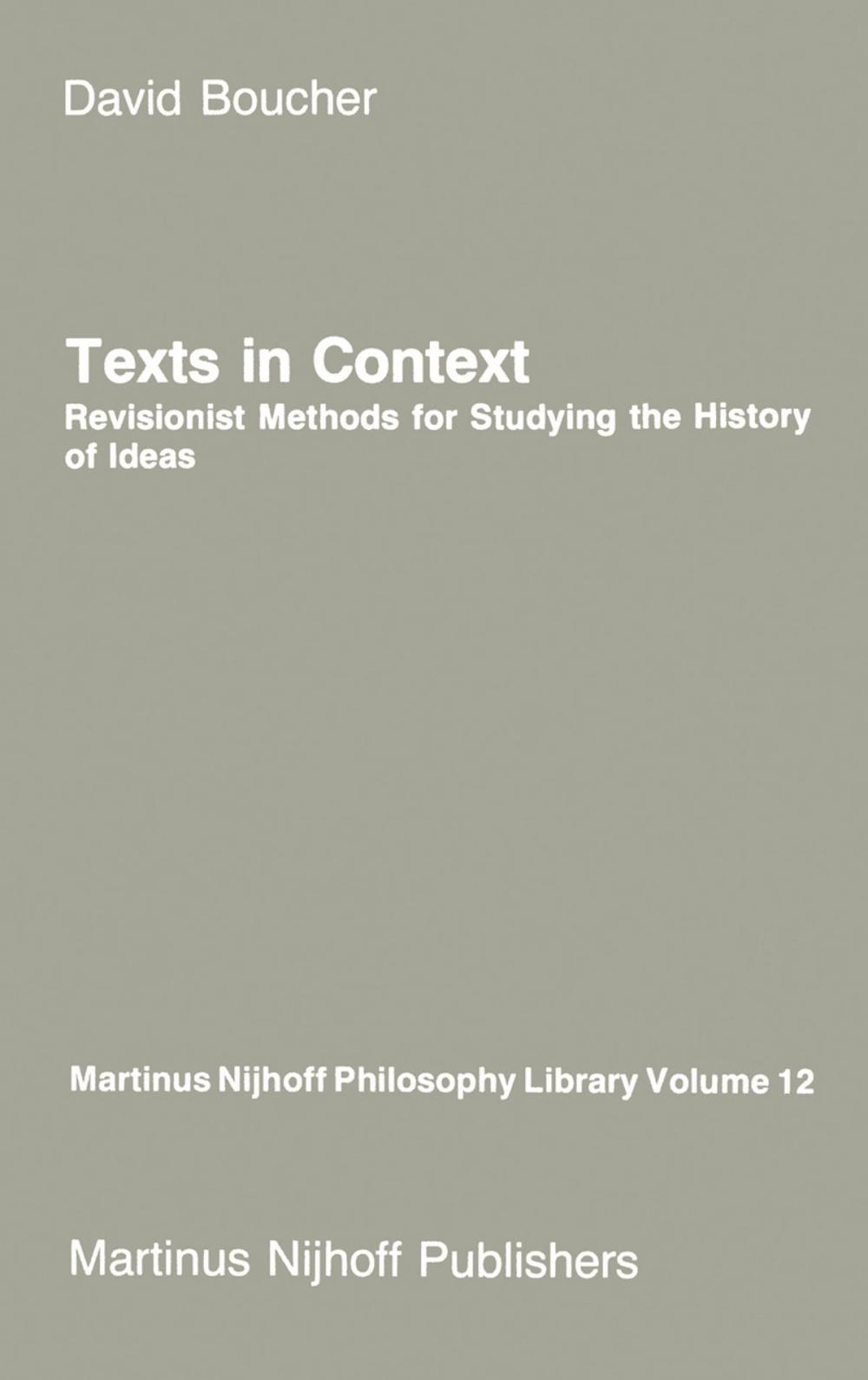 Big bigCover of Texts in Context