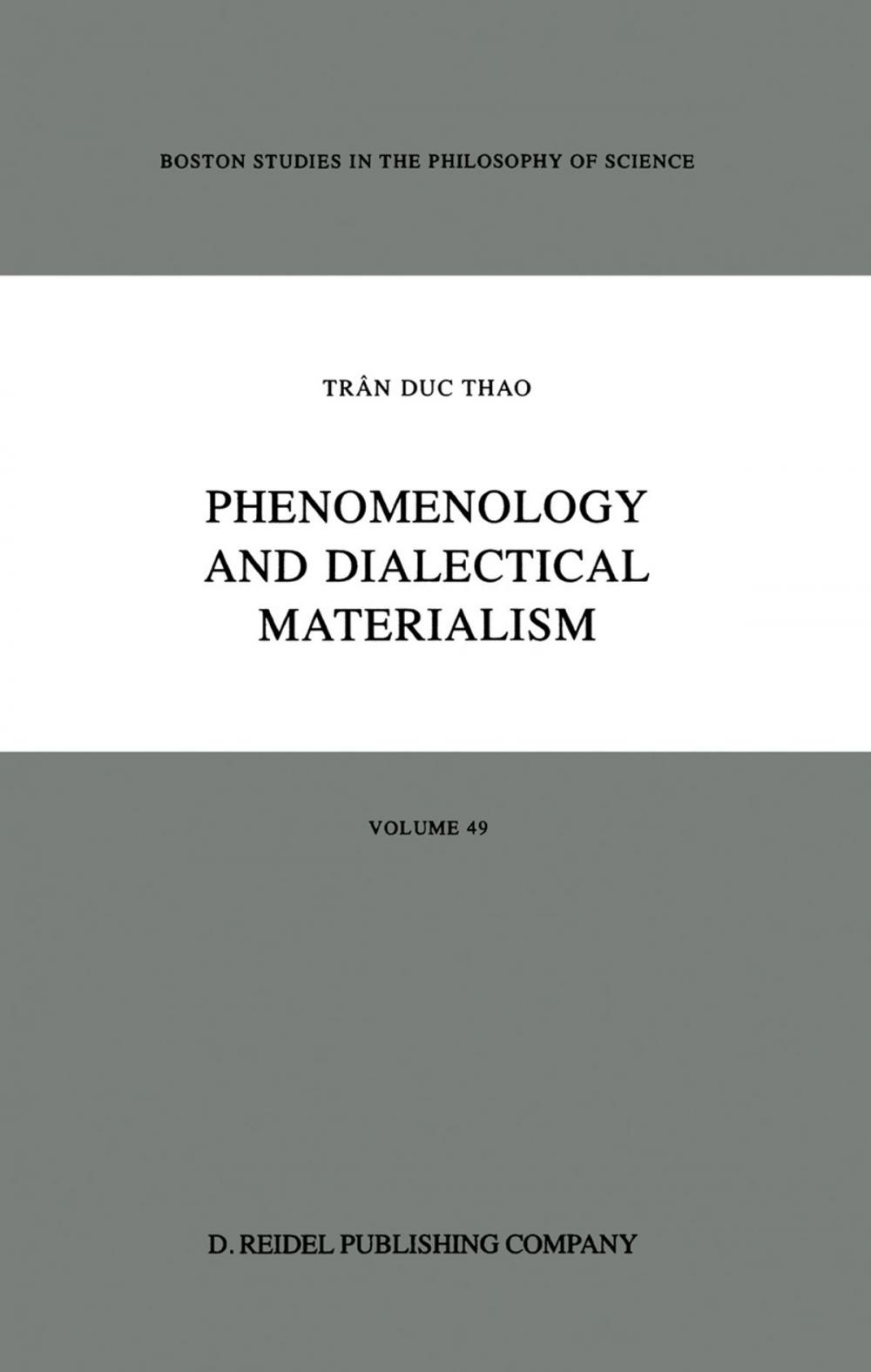 Big bigCover of Phenomenology and Dialectical Materialism