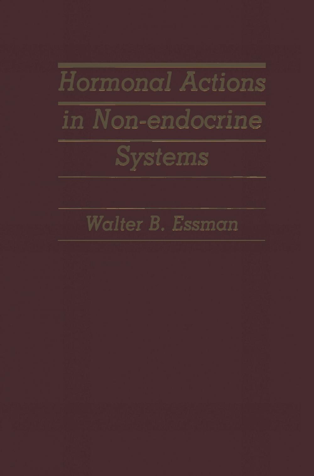 Big bigCover of Hormonal Actions in Non-endocrine Systems