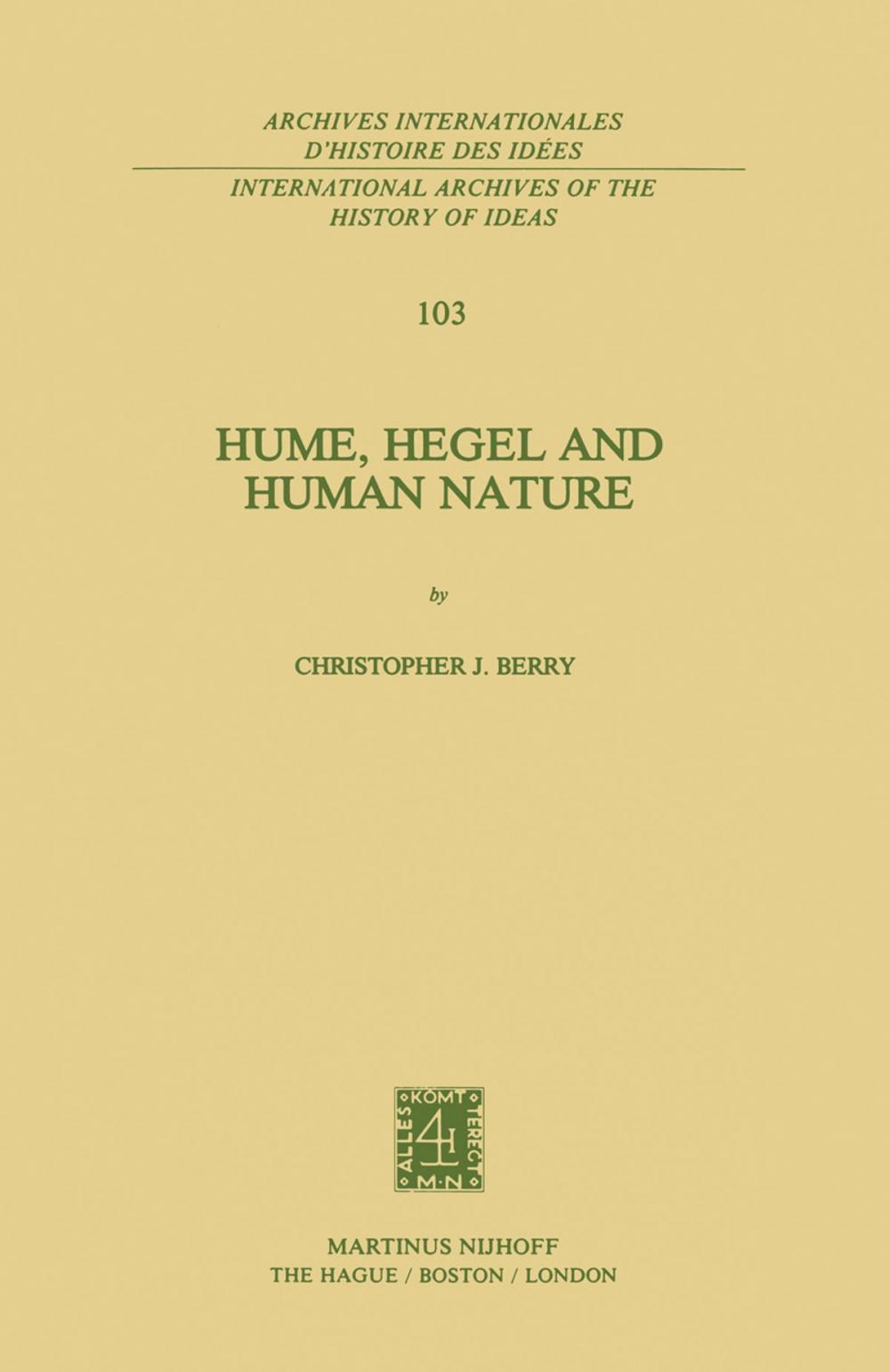 Big bigCover of Hume, Hegel and Human Nature