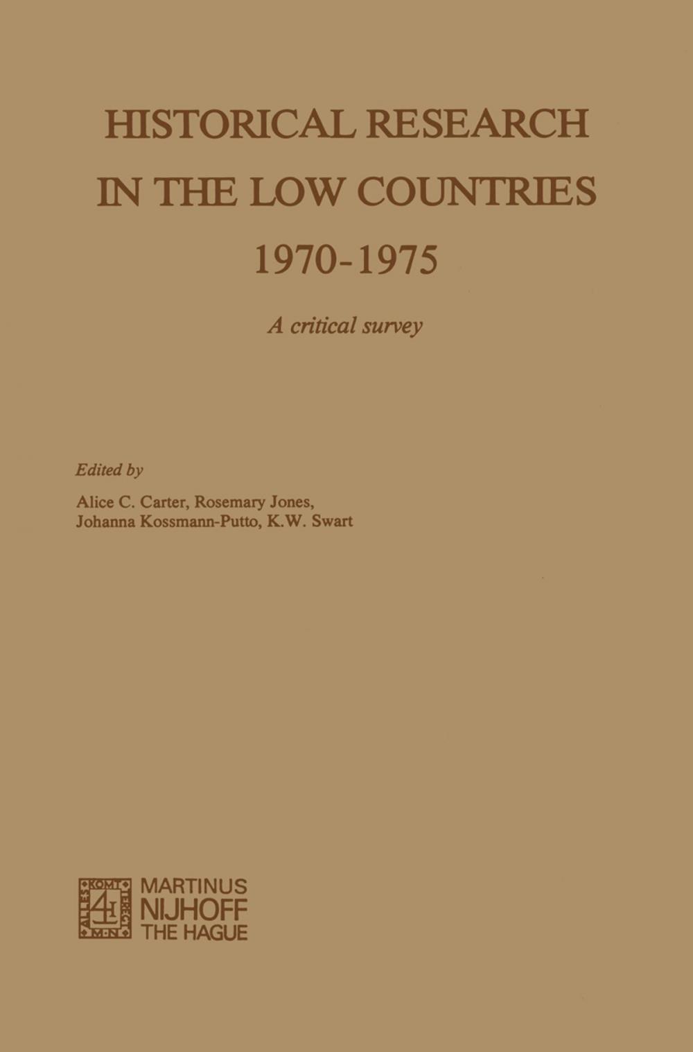 Big bigCover of Historical Research in the Low Countries 1970–1975